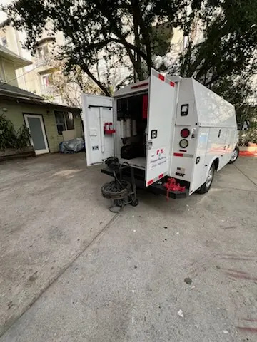 Magnet Plumbing service vehicle on-site for Sewer Line Repair in Capistrano Beach